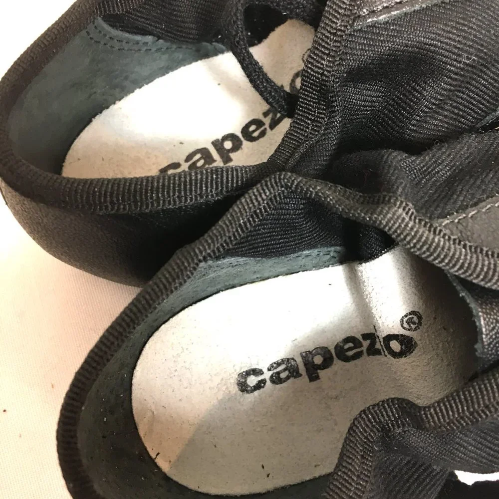 Capezio Black Kids Dance Jazz Shoes with Laces